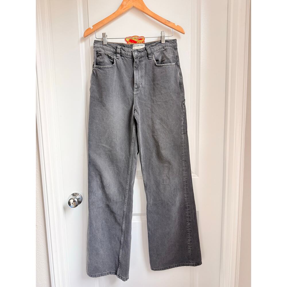 We The Free Tinsley Baggy Mid-Rise Straight Leg Jeans Blow Out Black 27" - Picture 3 of 7